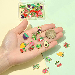 36 colgante de aleación de esmalte con forma de fruta de 12 estilos&nbsp;FIND-FS0005-12