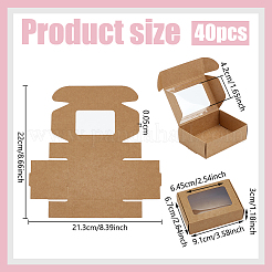 Складные креативные почтовые коробки из крафт-бумаги с видимым окном&nbsp;CON-WH0113-08A-02