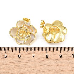 Messing micro pave zirkonia-ohrstecker-Zubehör&nbsp;CU-CBAA5EE-04G-02