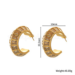 Серьги-гвоздики из нержавеющей стали в форме буквы С OQ5961