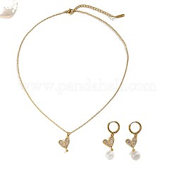 Комплект из ожерелья и серег-колец в форме сердца из хирургической нержавеющей стали 316l FS-WG3CC1B-01