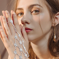 2шт. 2-х стильный браслет с теннисным кольцом и кристаллами из горного хрусталя BJEW-AN0001-11