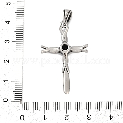 Подвески из хирургической нержавеющей стали 316 с микропаве из кубического циркония STAS-D304-13AS