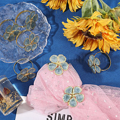 Кольца для салфеток с цветочной эмалью&nbsp;AJEW-WH0077-019