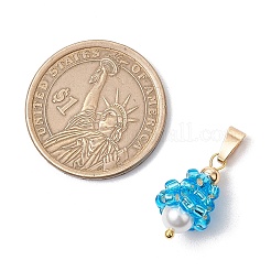 Подвески-слезинки из стеклянных бусин PALLOY-MZ00637