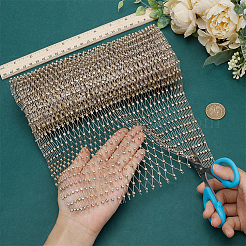 Elastischer Netzstoff aus Polyester mit Strassen&nbsp;DIY-WH0504-288C