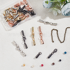 24 шт. 4-х цветные латунные карабины-клешни&nbsp;KK-PH0002-96