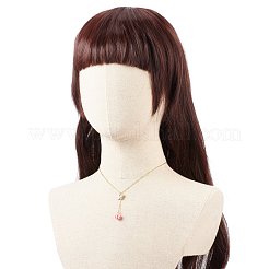 合金エナメル チャーム & レジン ビーズ ラリアット ネックレス  バレンタインテーマ 304 ステンレススチール製女性用ジュエリー  ピンク  15.98~16.02インチ（40.6~40.7cm）&nbsp;NJEW-JN03962