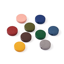 270шт 9 цвета окрашенные бусины из натурального дерева WOOD-CD0001-26