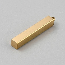 304ステンレスペンダント  長方形のチャーム  ゴールドカラー  32x4.5x4.5mm  穴：1.8mm&nbsp;FIND-WH0148-432G
