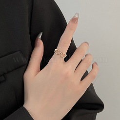Anillo de puño abierto con montura de gafas de latón para mujer&nbsp;X-RJEW-F140-140KCG