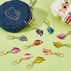 16 шт. 8-цветные литые язычки для застежки-молнии&nbsp;HJEW-DC00091