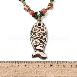 Керамическая подвеска в виде рыбы&nbsp;LS-NJEW-B146-04