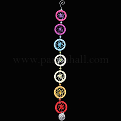 Подвесные украшения из радужной искусственной замши и полипропиленового пластика в виде паутины/сетки&nbsp;HJEW-WH20019-16P