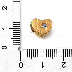 Сердце со звездой европейские бусины из нержавеющей стали 304 STAS-Z160-14G