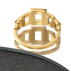 Текстурированное полое прямоугольное кольцо из нержавеющей стали 304 для женщин&nbsp;RJEW-L126-11B-G