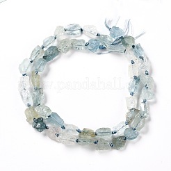 Грубые сырые натуральные аквамариновые бисерные пряди G-G010-17