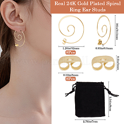 4 пара латунных сережек-гвоздиков EJEW-BBC0001-48