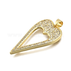Pendentifs avec zircon cubiques à micro-pavés en laiton&nbsp;KK-K401-05A-G