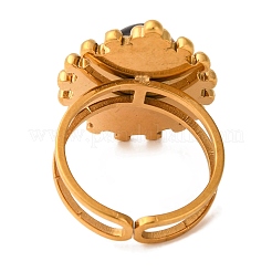 Овальные кольца на палец из натурального тигрового глаза RJEW-Q822-08G