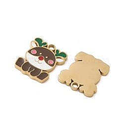 Рождественские эмалевые подвески из нержавеющей стали 304 STAS-Z093-08N-G