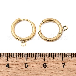 Фурнитура для сережек-колец Huggie Hoop из текстурированной нержавеющей стали 304&nbsp;STAS-C161-01G