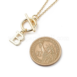 26ピース 26スタイル 合金 アルファベット文字 a~z チャーム ネックレス セット トグルクラスプ付き  女性用304ステンレスジュエリー  ゴールドカラー  16.93インチ（43cm）  1個/スタイル&nbsp;NJEW-JN04075