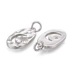 Кулоны из чеканной латуни с прозрачным кубическим цирконием&nbsp;KK-F821-20P