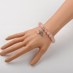 Rosa naturale set di gioielli di quarzo&nbsp;SJEW-JS00696-02