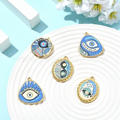 5 шт. 5 подвески с принтом в виде глаз из нержавеющей стали 304&nbsp;STAS-YW0001-10