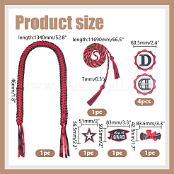 卒業式のレイ  ピン付き手作り編み卒業リボンネックレス  暗赤色  1340x46mm&nbsp;DIY-WR0004-98
