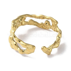 Полое открытое манжетное кольцо из нержавеющей стали 304&nbsp;RJEW-H215-08G