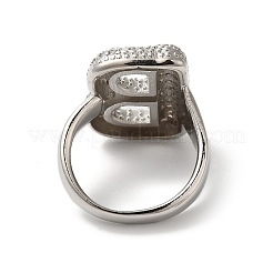 Bague en laiton avec lettres micro pavées&nbsp;RJEW-N046-03B-P