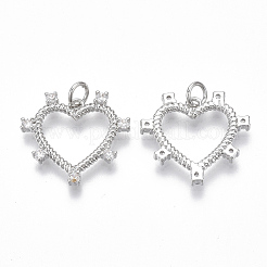 Латунные микропаве прозрачные подвески с фианитом KK-S356-028P-NF