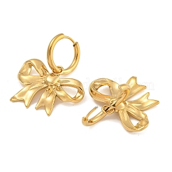 Серьги-кольца с бантом из нержавеющей стали 304&nbsp;EJEW-L295-001G