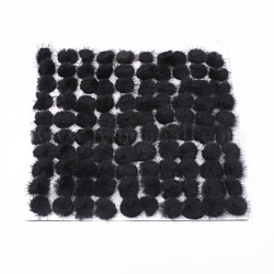 Decorazione palla di pelliccia di visone sintetico, palla pom pom, per mestiere fai da te, nero, 2.5~3cm