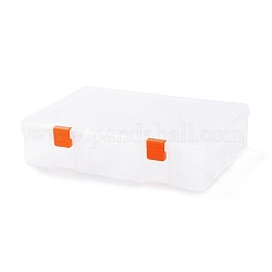 Scatola di plastica a due strati, con divisori rimovibili per i risultati dei gioielli, rettangolo, bianco, 18.5x24.8x5.6cm