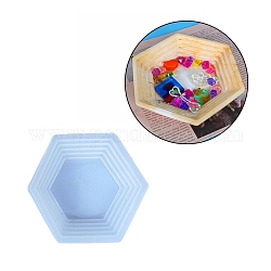 Food Grade Silicone Tray Molds, Resin Casting Molds, for UV Resin, Epoxy Resin Craft Making, Hexagon, 165x145x30mm