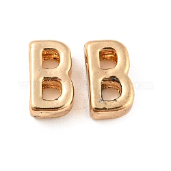Perle di lega placcate d'oro, Lettera iniziale, letter.b, 10x3mm, Foro: 1.8 mm