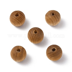 Perle en bois, non teint, ronde, Pérou, 6mm, Trou: 1.6mm
