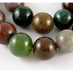 Natur Indien Achat Perlen Stränge, Runde, 10 mm, Bohrung: 1 mm, ca. 19 Stk. / Strang, 7.6 Zoll
