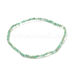 Bracelet extensible à perles rondes en quartz émeraude naturel, bijoux en pierres précieuses pour femmes, diamètre intérieur: 2-3/8 pouce (6.1 cm), perles: 2 mm
