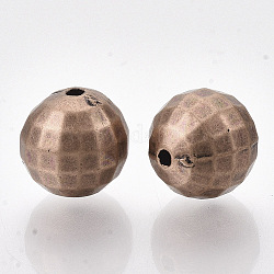 Ccb Kunststoff-Perlen, facettiert, Runde, Rotkupfer, 10 mm, Bohrung: 1.5 mm, ca. 900 Stk. / 500 g