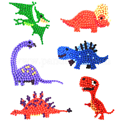 Dinosaur Theme DIY Diamond Painting Stickers Kits, including Stickers, Resin Rhinestone, Diamond Sticky Pen, Tray Plate and Glue Clay, Mixed Color, Packing: 180x150mm