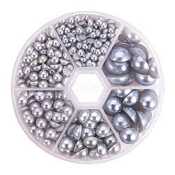 PandaHall about 690pcs 1 Box CoconutBrown ABS Plastic Imitation Pearl Dome Cabochons Half Round Cabochon for Jewelry Making, 4-12x2-6mm