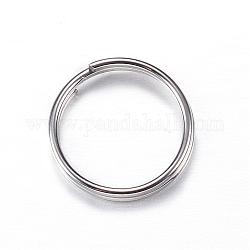 304 Stainless Steel Split Rings, Double Loops Jump Rings, Stainless Steel Color, 14x2mm, about 12mm inner diameter