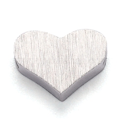 304 charms in acciaio inox, cuore, colore acciaio inossidabile, 6x8.5x3mm, Foro: 1.8 mm