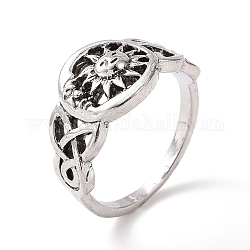 Солнцезащитное кольцо в стиле ретро из сплава с тройным узлом для мужчин и женщин, античное серебро, размер США 8 3/4 (18.7 мм)