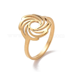 Ionenplattierung (ip) 201 Vortex-Fingerring aus Edelstahl, hohler breiter Ring für Frauen, golden, uns Größe 6 1/2 (16.9mm)