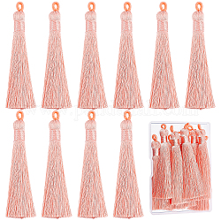 SUNNYCLUE 1 Box 10Pcs Pink Bookmark Tassels Bulk Handmade Tassel Big Nylon Tassels Silky Soft Tassels with Hanging Loops for Jewelry Making DIY Keychain Necklace Earring Bookmarks Gift Tag Crafts